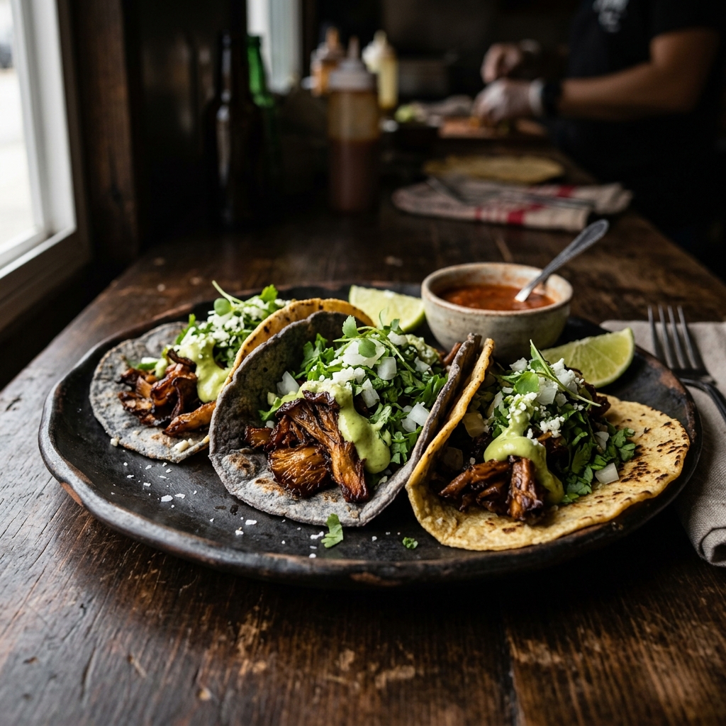 Tacos Gourmet de Hongo Ostra